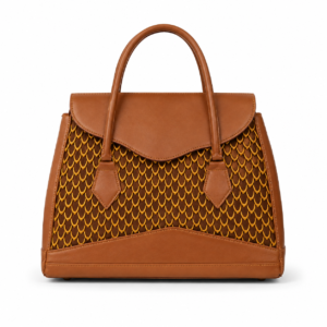 African Print Brown Handbag