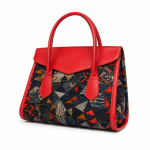 African Print Red Handbag