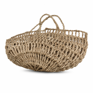 Woven Natural Fiber Basket Bag